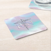 クロムスタイルRNカドゥセウスメディカルマザーパールルック スクエアペーパーコースター (アングル)