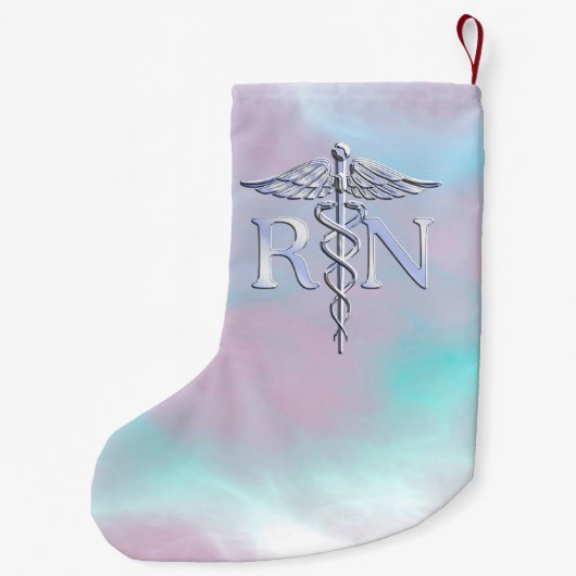 クロムスタイルRNカドゥセウスメディカルマザーパールルック スモールクリスマスストッキング (裏面)