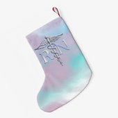 クロムスタイルRNカドゥセウスメディカルマザーパールルック スモールクリスマスストッキング (裏面 (吊り時))