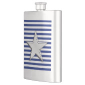 クロムスター航海のオンネイビーストライププリント フラスク (左)