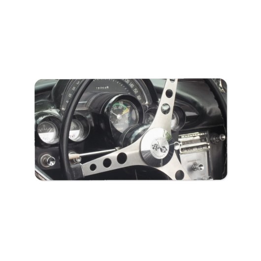 クロムステアリングホイールとブラックゲージのコルベット ラベル (正面)