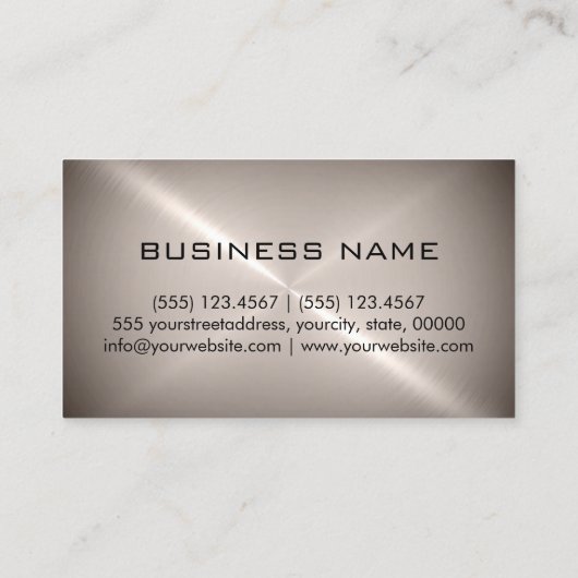 クロムステンレス鋼の金属 名刺 (裏面)