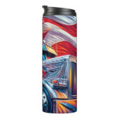 クロムセミトラックアメリカ国旗の流れ タンブラー (回転右)