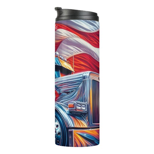 クロムセミトラックアメリカ国旗の流れ タンブラー (回転右)