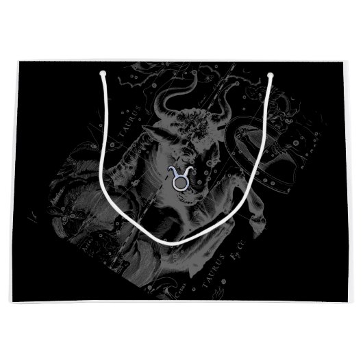 クロムタウラス〔占星術の〕十二宮図サインオンヘベリウススタイル ラージペーパーバッグ (正面)