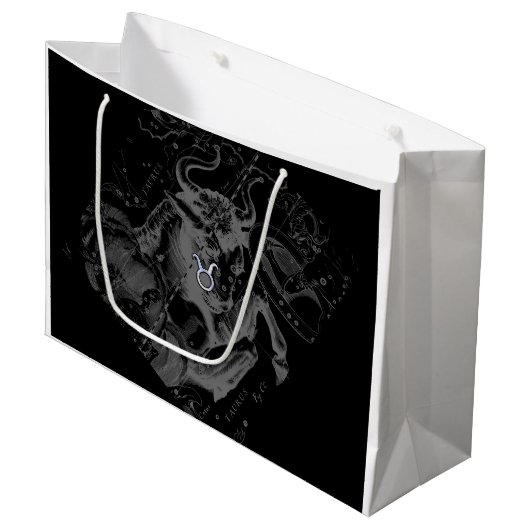 クロムタウラス〔占星術の〕十二宮図サインオンヘベリウススタイル ラージペーパーバッグ (正面アングル)