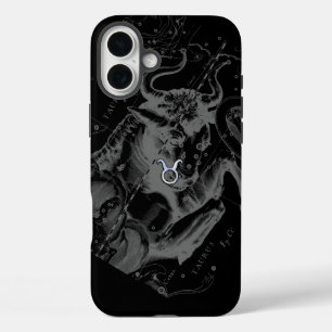 クロムタウラス〔占星術の〕十二宮図サインオンヘベリウススタイル iPhone 16 PLUSケース