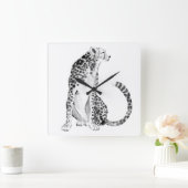 クロムチータ スクエア壁時計 (ホーム)