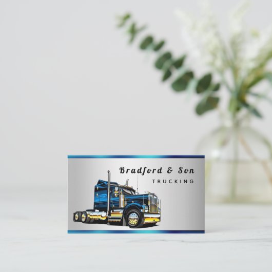 クロムトランスポートブルーセミトラック会社 名刺 (スタンド正面)