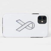 クロムトリムスタイルホワイトリボン認識度 Case-Mate iPhoneケース (裏面(横))