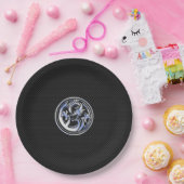 クロムドラゴンクレストインカーボンファイバープリント ペーパープレート (パーティー)