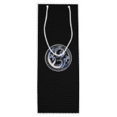 クロムドラゴンクレストインカーボンファイバープリント ワインギフトバッグ (裏面)