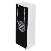 クロムドラゴンクレストインカーボンファイバープリント ワインギフトバッグ (正面アングル)