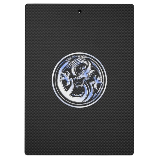 クロムドラゴンクレストブラックカーボンファイバープリント クリップボード (裏面)