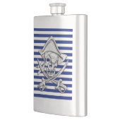 クロムパイレーツ航海のオンネイビーストライププリント フラスク (左)