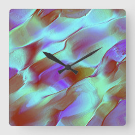 クロムパープルで磨いた岩 スクエア壁時計