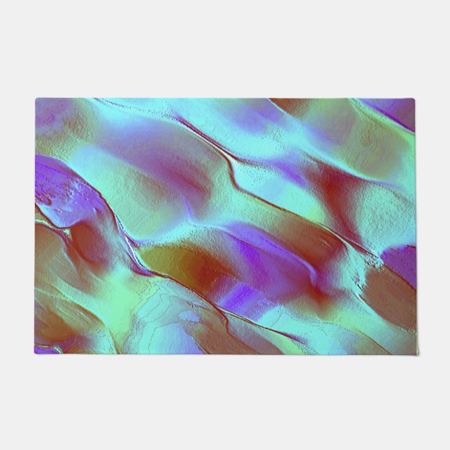 クロムパープルで磨いた岩 ドアマット (正面)