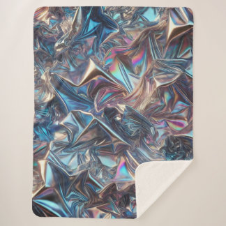 クロムフォイル超居心地の良い毛布 – 未来的な輝き シェルパブランケット