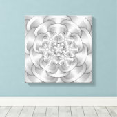 クロムフラワー – シルバーキャンバス印刷 キャンバスプリント (インサイチュ (ウッドフロア))
