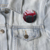 クロムフード付きヴィンテージレッドカーオーナメント 缶バッジ (インサイチュ)