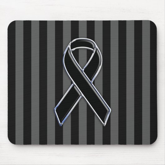 クロムブラックリボン認識度ストライプ マウスパッド (正面)