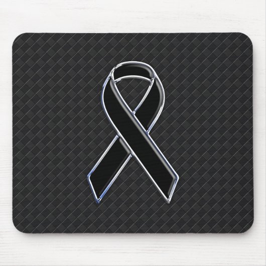 クロムブラックリボン認識度デコール マウスパッド (正面)