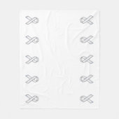 クロムプリントベルテッドホワイトリボン認識度 フリースブランケット (正面)