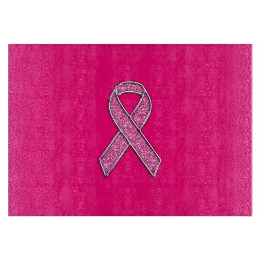 クロムベルトグリッタースタイルピンクリボン認識度 カッティングボード (正面)