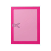 クロムベルトグリッタースタイルピンクリボン認識度 ノートパッド (回転)