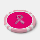 クロムベルトグリッタースタイルピンクリボン認識度 ポーカーチップ (シングル)