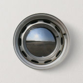 クロムホイールキャップが付いている356のクラシック車車輪(縁) 缶バッジ (正面)