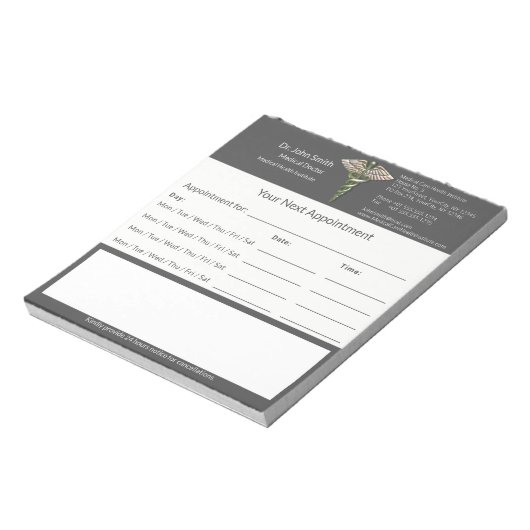 クロムホログラフィック3Dカドゥセウス医療アポイントメント ノートパッド (回転)