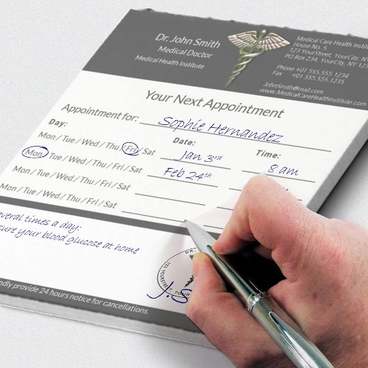 クロムホログラフィック3Dカドゥセウス医療アポイントメント ノートパッド