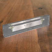 クロムホログラフィック3D医療用カデュース デスクネームプレート (側面)