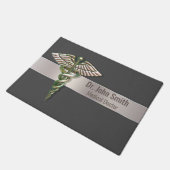 クロムホログラフィック3D医療用カドゥセウス ドアマット (アングル)