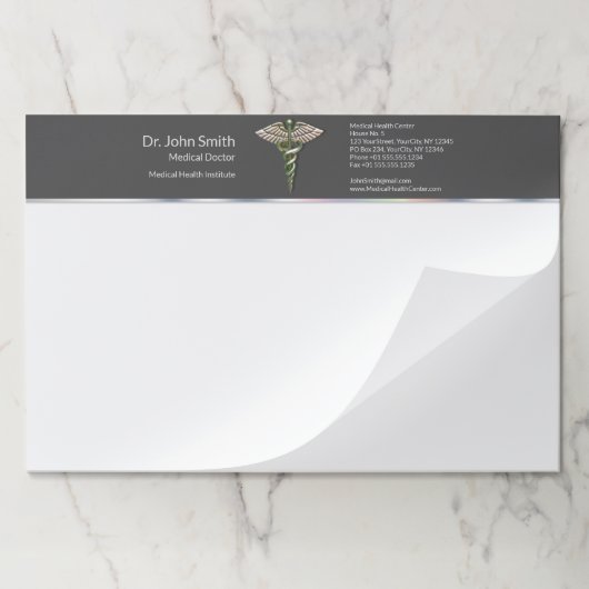 クロムホログラフィック3D医療用カドゥセウス ペーパーパッド (折り畳み)