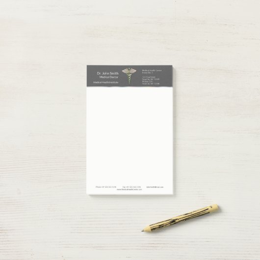 クロムホログラフィック3D医療用カドゥセウス ポストイット (デスク上)