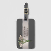 クロムホログラフィック3D医療用カドゥセウス ラゲッジタグ (正面縦)