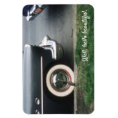 クロムホワイトウォールタイヤでの鳥瞰反射 マグネット (縦)