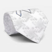 クロムホワイトリボン認識度オン千鳥格子のプリント ネクタイ (ロール)