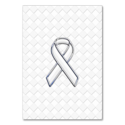 クロムホワイトリボン認識度オン市松模様にプリント テーブルナンバー (正面)