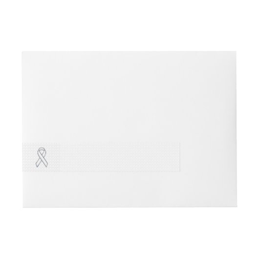 クロムホワイトリボン認識度市松模様にオン ラップアラウンド宛名ラベル (正面)