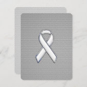 クロムホワイトリボン認識度炭素繊維プリント (正面/裏面)