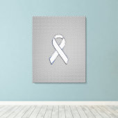 クロムホワイトリボン認識度炭素繊維プリント キャンバスプリント (インサイチュ (ウッドフロア))