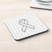 クロムホワイトリボン認識度(縦ストライプ) コースター (左側)