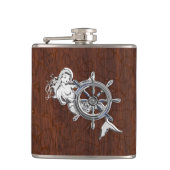 クロムマーメイドオンウェットマホガニープリント フラスク (正面)