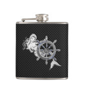 クロムマーメイドオンカーボンファイバープリント フラスク (正面)