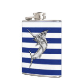 クロムマーリンオンネイビーストライプズ フラスク (左)