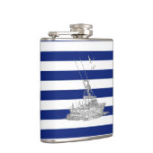 クロムマーリン魚釣りボートオンネイビーストライプズ フラスク (右)