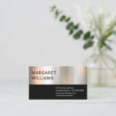 クロムメタリックブラックカラーブロック 名刺 (スタンド正面)